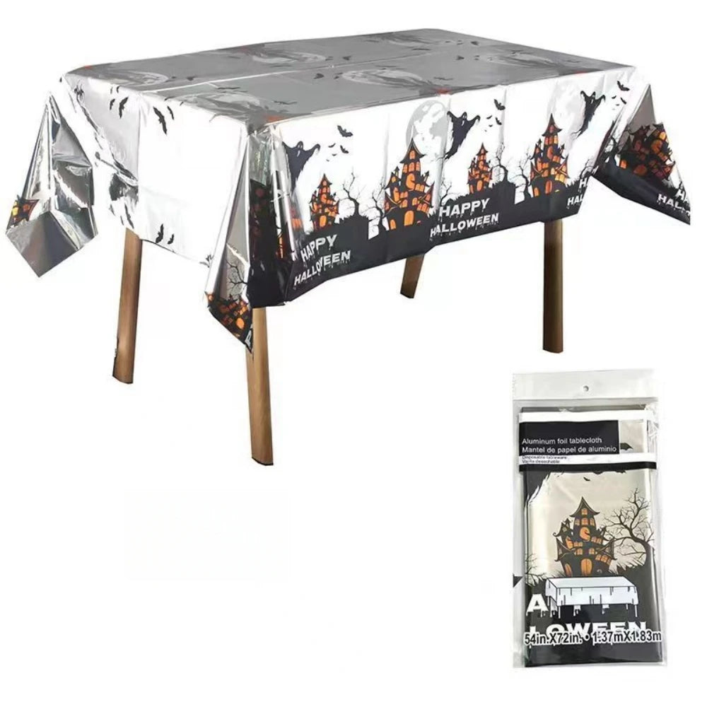 1Pcs Halloween Skeleton Pumpkin Spider Tablecloth Halloween Ghost Festival Day of The Dead Prank Party Carnival Party Decoration