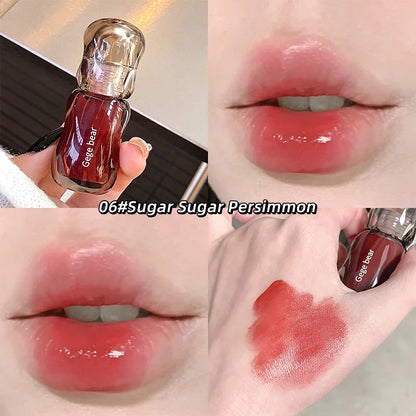 Gege Bear Crystal Gloss Lip Tint — Autumn/Winter Hydrating Formula, Mirror-Gloss Finish, Youthful Plumping Effect