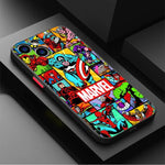 Case for iPhone 16 15 Plus 11 12 13 14 Pro Max 12 Mini 7 8 XR XS 15Pro 16e Funda Phone Cover Marvel Cartoon Comics