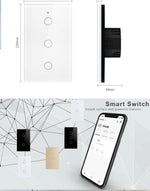 Tuya WiFi Touch Wall Smart Switch 1/2/3 Gang Light Switch Without Neutral Line Smart Life APP Control Support Alexa Google Home
