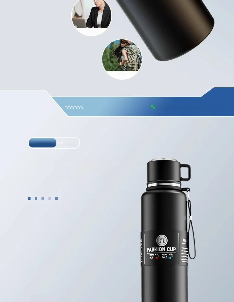 GIANXI Thermos Portable Stainless Steel Thermal Mug Tumbler Vacuum Flasks Cold And Hot And Ice Thermal Water Bottle Car Tea Cup