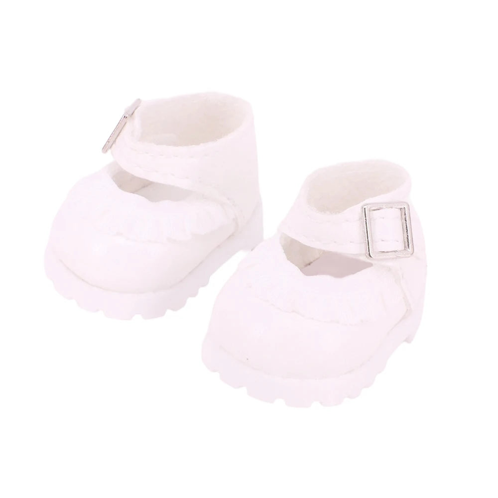 3.8cm Doll Shoes Solid Color Pop Lace up Canvas Shoe PU Shoes For 17cm Labubu Doll Clothes Accessories,Girl's Toys Clothing Gift
