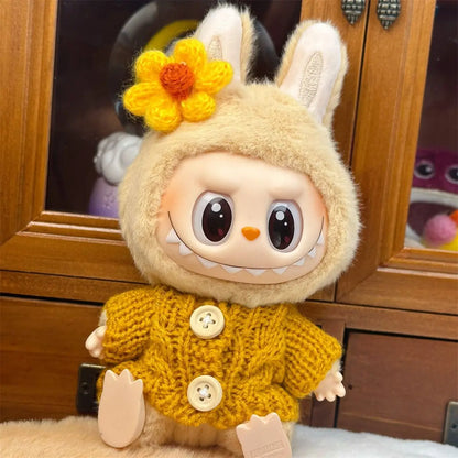 Ropa Labubu Doll Clothes Outfit Accessories For 15/17cm Labubu V2 V1 Plush Doll's Clothing Colorful Sweater Kid Toy Girl Gift