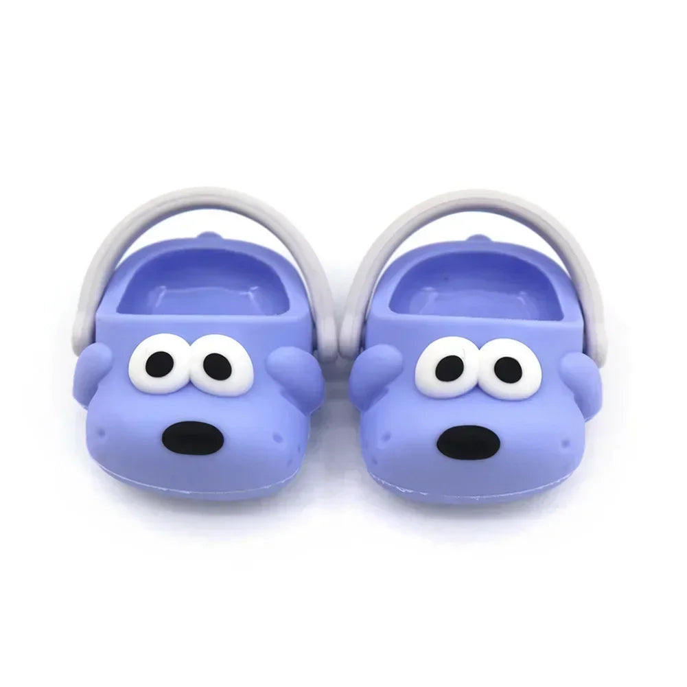 Slipper Shoes Macaron Style 17cm Labubu V2 V1 Doll Shoes Capybara Casual Sandal Dolls Accessories DIY Doll Toys