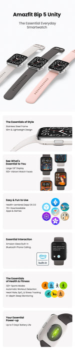 New Amazfit  Bip 5 Unity 46mm Smart Watch 120+ Sport Modes 24-hour Health Monitoring Smartwatch For Android IOS Phone