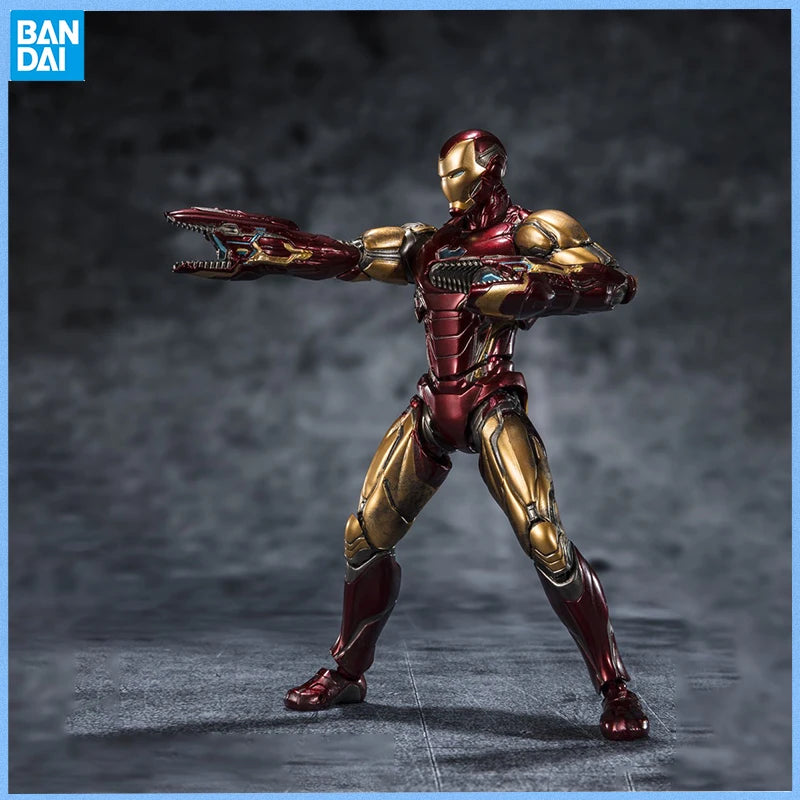 Genuine THE INFINITY SAGA Avengers: Endgame SHF  Iron Man Mark6 Mark85 Thanos Anime figure Movable toy Doll for Collector