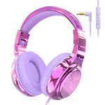 Wired Kids Headphones for School 85/94dB Volume limited Over Ear Headphones for Kids Girls Foldable Gaming Headset with Mic