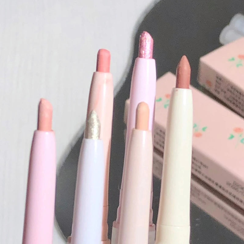 Sweetmint Mulitfuntiona Double Ended Lying Silkworm Pencil Highlighter Makeup Pen Nude Liquid Contour Liner Eye Brightener Stick