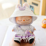 17cm Labubu Doll Clothes Set for Ropa Labubu Macaron Dolls JK Pleated Skirt with Camera and Shoes