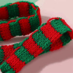 Mini Santa Knitted Hat & Scarf Small Christmas Costume for Cat Rabbit Doll Lollipop Bottle Cap DIY Xmas Party Dinner Decoration