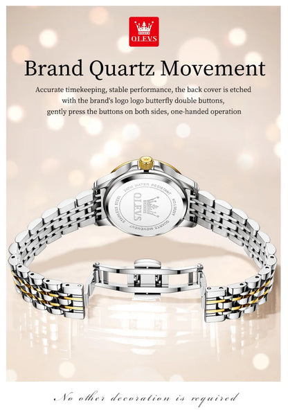 OLEVS 3620 Womens Watches Original Brand Elegant Fashion Quartz Wirtwatch For Ladies Waterproof Luminous Diamond Scale Reloj