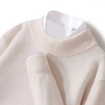 100% Pure Wool Sweater For Men, Half High Neck Knitted Pullover, Long Sleeved Casual Autumn Winter Thick High-End Sweater Warmth