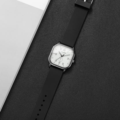 Fashion Square Women's Watch Casual Silicone Strap Quartz Watches Sports Wristwatch For Men Women Students（Without Box）