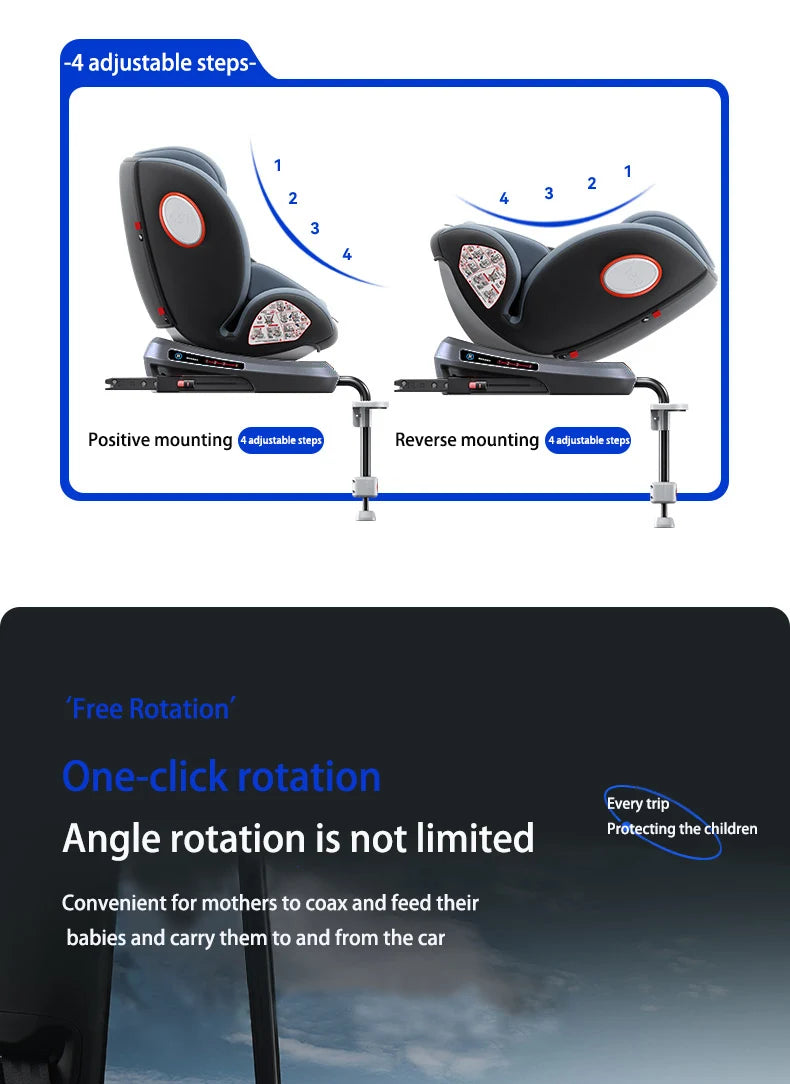 Baby Car Seats Infant Safety Car Seats Child Safety Booster Car Seats Convertible Child Safety Car Seats with Isofix for 0-12Y