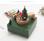 Creative Wooden Christmas Deer  Snowman Train  Music Box Handmade  Carousel Toy  Decoration Gift For Kids