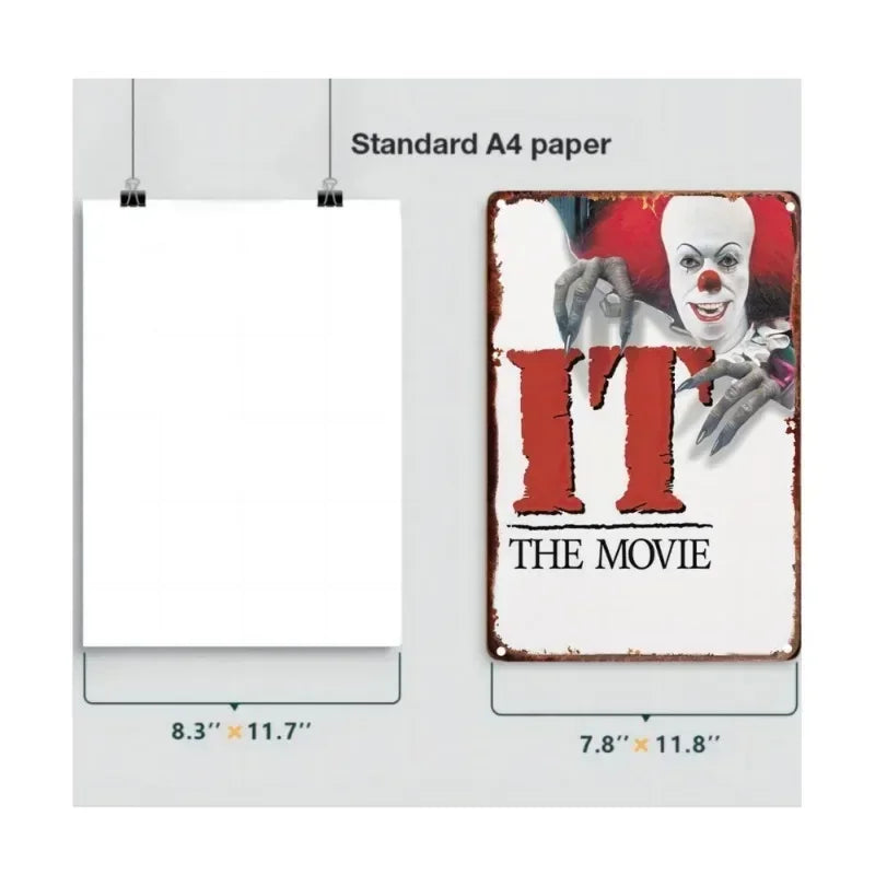 1PC Halloween Metal Sign Horror Movie Theme Shabby Iron Painting Tin Signs Wall Art Man Cave Film Theater Club Home Decoration