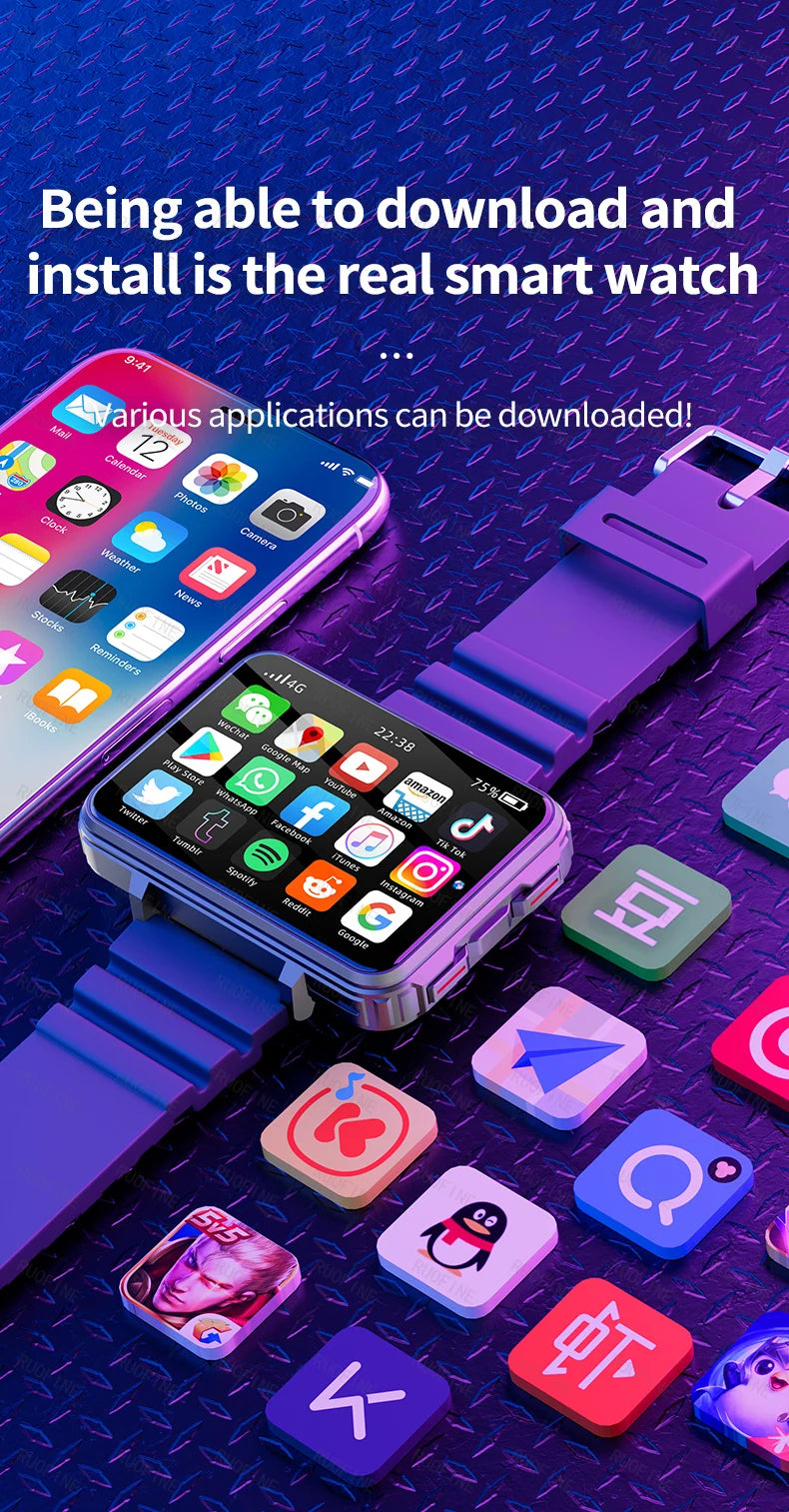 4G LTE Android Smartwatch 2025 Connected Watch Man Sim Card Phone Mobile 2.4 Inch 1.4GHz Electronics Smart Watch New In Global