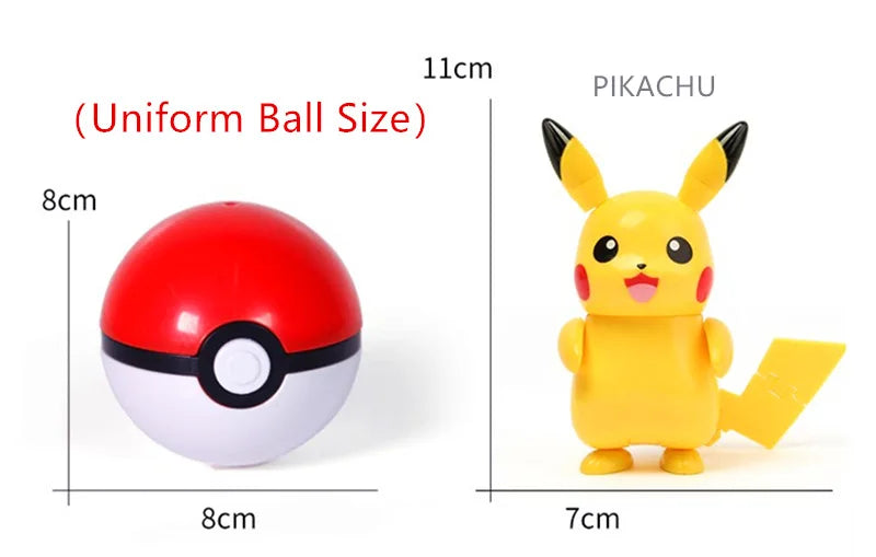 Pokemon Ball Toys Anime Figure Charizard Pikachu Mewtwo Eevee Monster Action Deformation Pokeball Toys Figures Model Kids Gifts