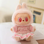 17cm Labubu Doll Clothes Set for Ropa Labubu Macaron Dolls JK Pleated Skirt with Camera and Shoes