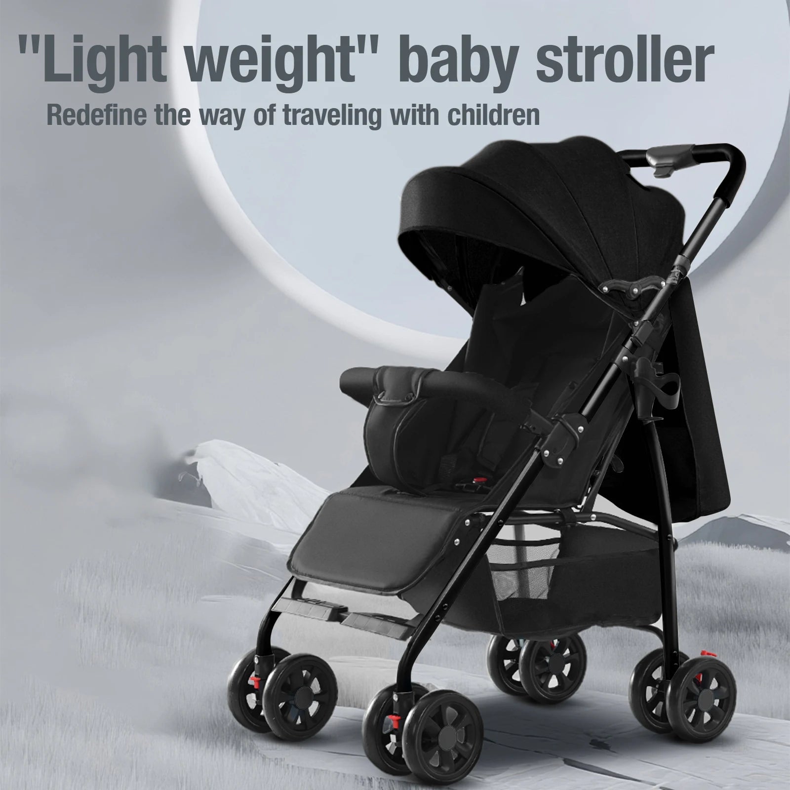 3 in 1 Baby Stroller Prams Lightweight Stroller Compact Foldable Stroller Newborn Stroller Travel System Pushchair Baby Buggy