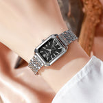 1/2/4PCS Luxury Women Watches Fashion Rectangle Woman Quartz Watch Stainless Steel Band Wristwatches Reloj Mujer（Without Box）