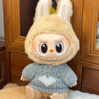 Ropa Labubu Doll Clothes Outfit Accessories For 15/17cm Labubu V2 V1 Plush Doll's Clothing Colorful Sweater Kid Toy Girl Gift