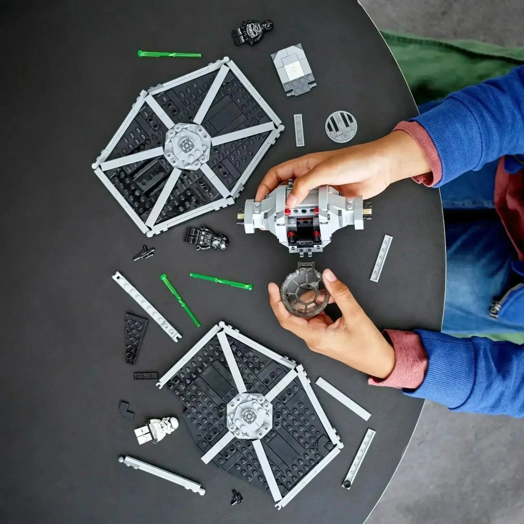 450PCS MOC Tie Fighter Stars Fighter Space Wars Figures FIT Model Building Blocks Bricks Kids Boys Toys Gift