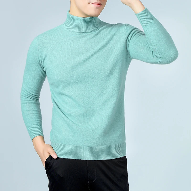 100% Wool Man Pullovers Winter New Fashion Vneck Sweater Hot Sale Wool Knitted Jumpers Male Woolen Clothes Standard Tops