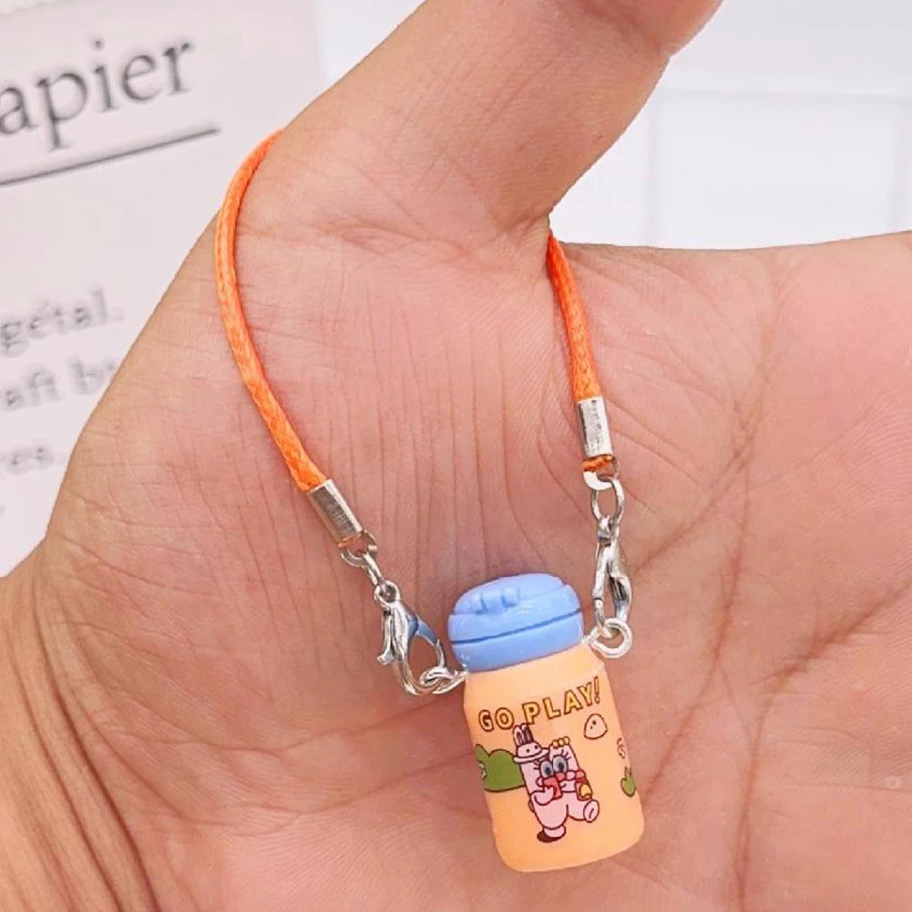 Dollhouse Mini Pendant Model Cartoon Cute Little Mini Mobile Phone Ornament for 15-17cm labubu Cartoon Pendant Sweet Couple Gift