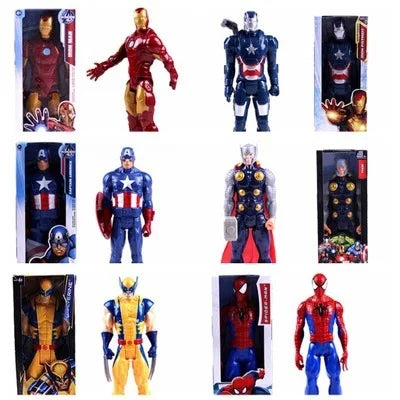 Hasbro 12 Inch Captain America Wolverine Iron Man Thor Spider Man Patriot Black Panther Figures Moving Doll Model Toy Gift
