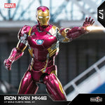 Marvel Iron Man MK46 Assembled Model 10in 1/7 scale Action Figures Reactors can emit light Collect Ornament Boy Toy Gift