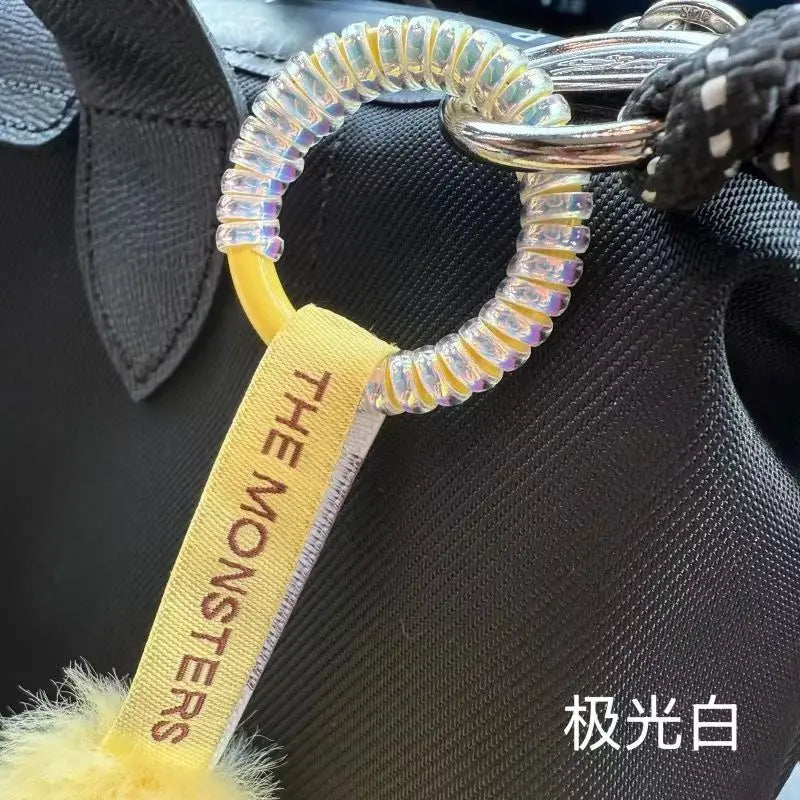Labubu Anti Drop Buckle Silicone Rope Keychain Protection Ring Colorful Winding Fixed Anti Drop