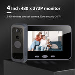 4 Inch Digital Door Viewer Smart Home Peephole Doorbell Camera PIR Motion Detection Night Vision Video Doorbell 2.4Ghz Wireless