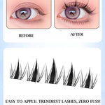 Upgraded Sunflower False Eyelashes No Glue Fake Lashes  Natural Reusable Band-Free Lashes Manga Lash Makeup Korean