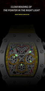 Luxury Watch Men's ONOLA Fashion Casual  Multifunctional Silicone Tape Waterproof Quartz Watch White