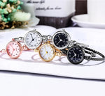 YIKAZE Small Gold Bangle Bracelet Luxury Watch Stainless Steel Retro Ladies Quartz Wristwatch Fashion Casual Thin Chain Watches