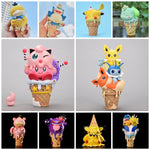 Cute Kawaii Pokemon Pikachu Snorlax Psyduck Bulbasaur Icecream Figure Toys for Girls