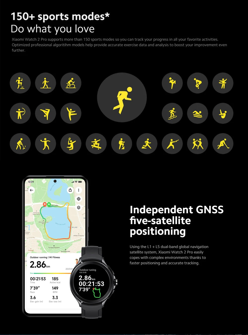 Global Version Xiaomi Watch 2 Pro 2GB 32GB 1.43" AMOLED Display 150+ Sports Modes Qualcomm Snapdragon W5+ Gen 1 Magnetic Charge