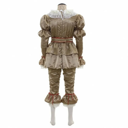 New Halloween Adult Men Pennywise Clown Cosplay Costume Carnival Party Boys Girls Stage Performance Villain Vintage Clothing Set