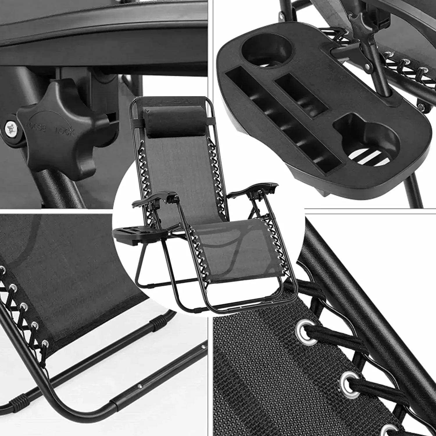 Homfa Folding Sun Lounger Set with Table