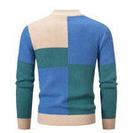 Men’s Mock Neck Pullovers Youthful Vitality Fashion Patchwork Knitted Sweater Men Slim Casual Pullover Autumn Wintr Knitwear Ma
