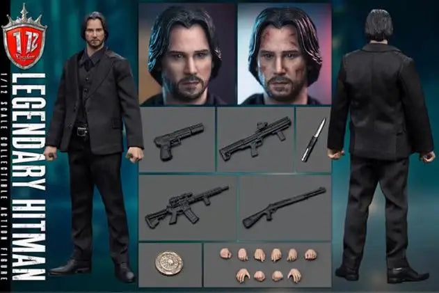 Kingdom KD9001 1/12 Scale Collectible Figure Killer John Wick Keanu Reeves Model 6inch Full Set Men Soldier Action Figure Soldie