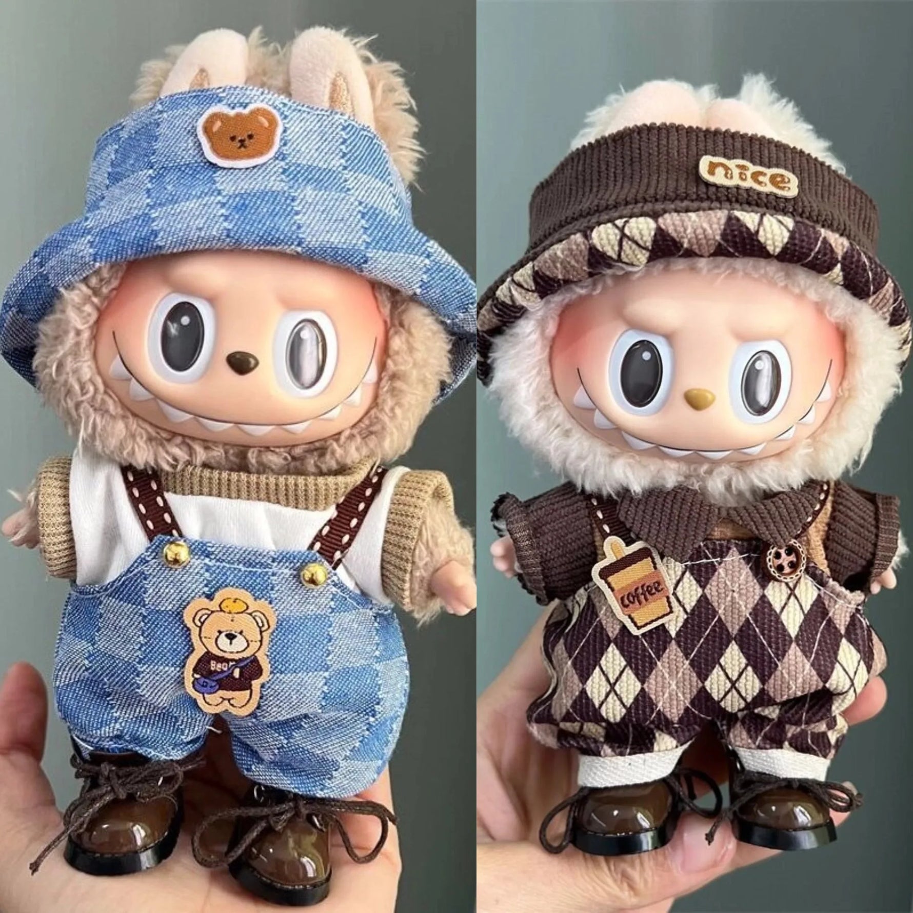 Fashion Clothes Ropa Labubu Clothes Outfit Doll Accessories For 15/17cm Labubu V2 V1 Plush Doll's Suspenders Suit