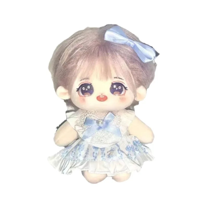For 15/17cm Labubu  Plush Doll's   Bow Dress  Clothes  Outfit Doll Accessories
