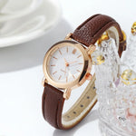Women's Watch Fashion Small Arabic Quartz Watches Leather Band Wristwatches