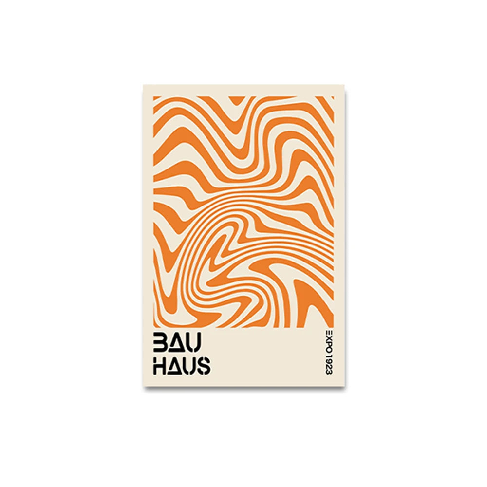 Unframed Orange Bauhaus Art Print Canvas Painting Abstract Minimalist Geometric Exhibition Poster Wall Art Home Decor
