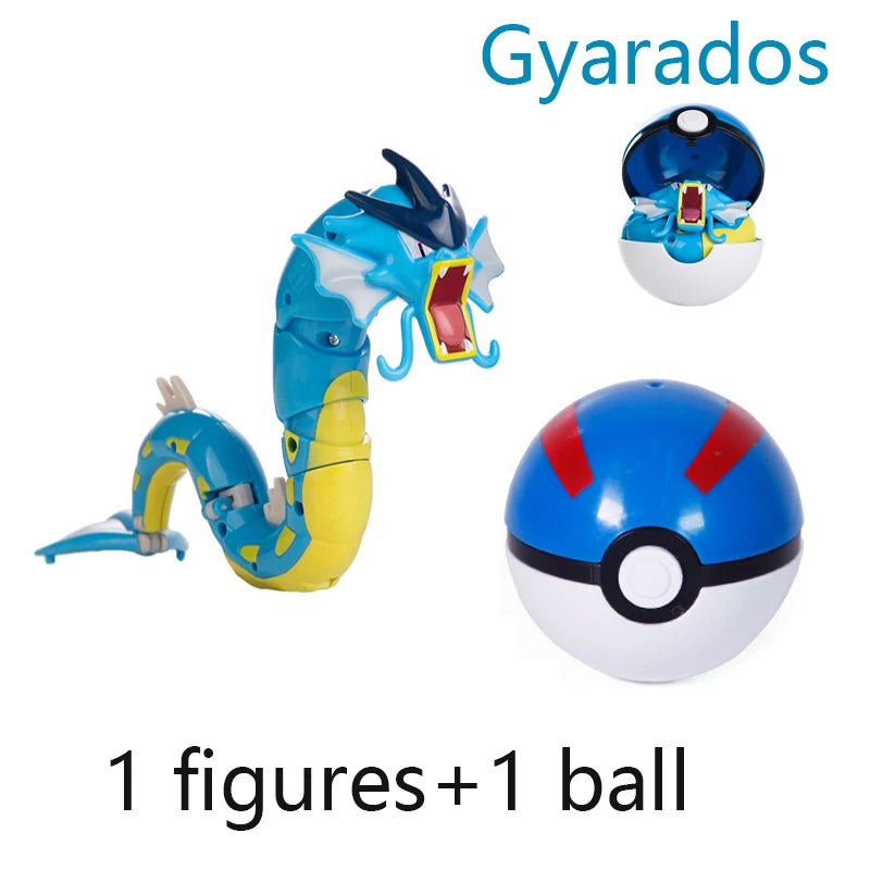 Pokemon Ball Toys Anime Figure Charizard Pikachu Mewtwo Eevee Monster Action Deformation Pokeball Toys Figures Model Kids Gifts