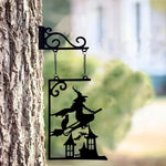 Halloween Silhouette Metal Sign, Witch Metal Silhouette, Witch Silhouette Yard Sign, Outline Wall Decor, Metal, for Halloween Decor