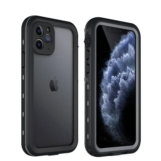 Full Sealed Clear IP68 Waterproof Case For iPhone 16 15 14 Plus 13 12 11 Pro Max Mini XS XR X Shockproof Cover Screen Protector