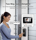 2.4Ghz Wireless Video Doorbell IP65 Outdoor Monitoring Two Way Audio Intercom Door Camera PIR Motion Detection 4' IPS Screen